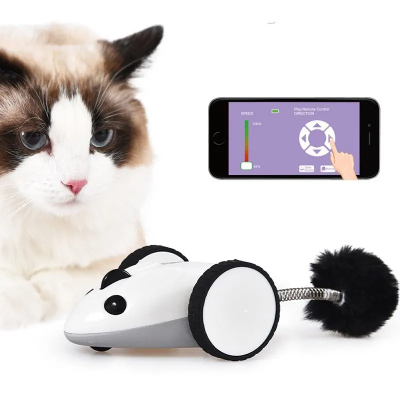 

1pcs Little Mouse Cat Toy Realistic Mouse App Control USB Charging Pet Toys Mice For Cats Kitten Interactive Chew Bite ToyN