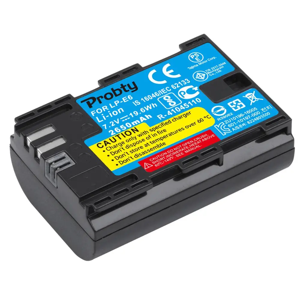 2 предмета в комплекте полный кодовый LP E6 LPE6 2650 мА/ч Батарея Batteria для Canon 5D Mark II III и