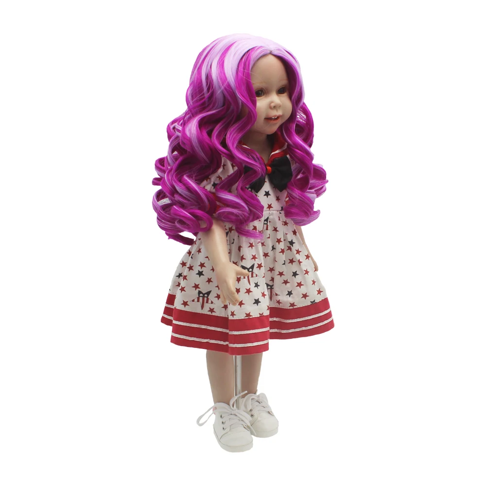 Aidolla Омбре белый фиолетовый цвет длинный парик волос Прическа для 18 дюймов