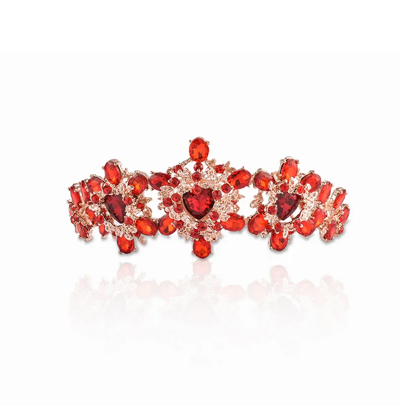 Красный горный хрусталь барокко королевские короны тиары свадебные головные