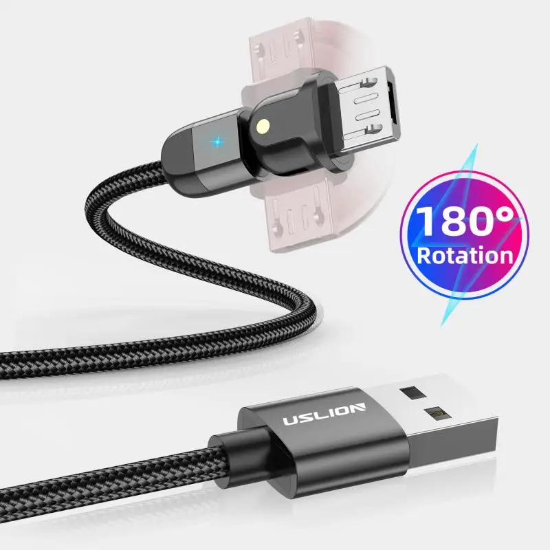 Micro USB локоть кабель 0 5 м/1 м/2 м 180 ° градусов 3A Быстрый зарядный Дата шнур для Samsung