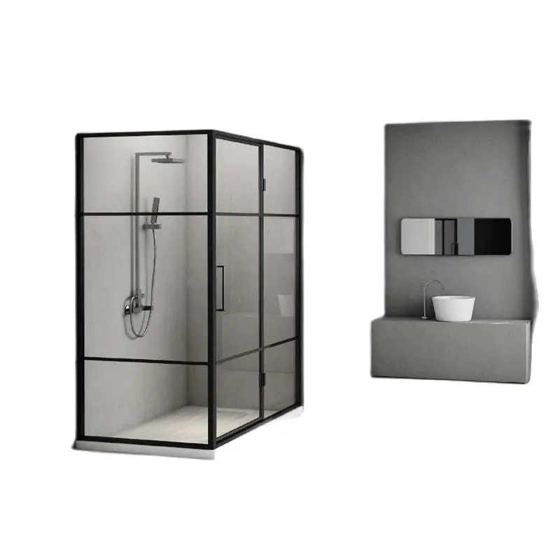 Индивидуальная душевая комната домашняя стеклянная дверь с перегородкой ванная
