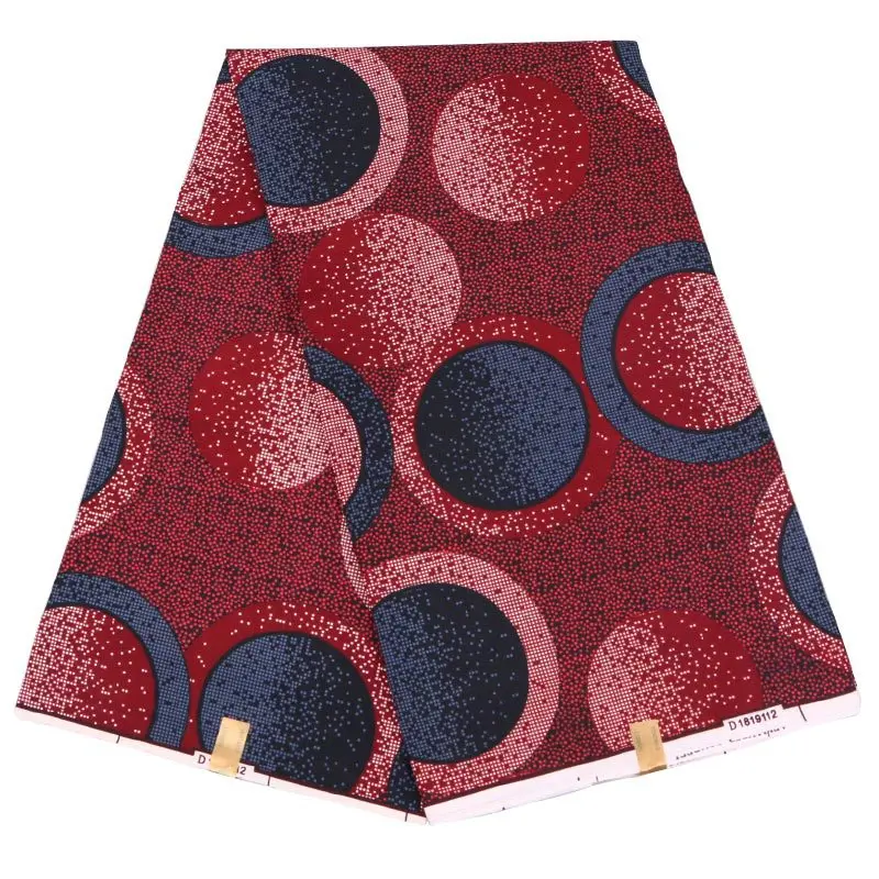 

Ankara Classy Design Wax Fabric Maroon Color Circle Printed Holland Fabrics for Lady 6Yards\lot