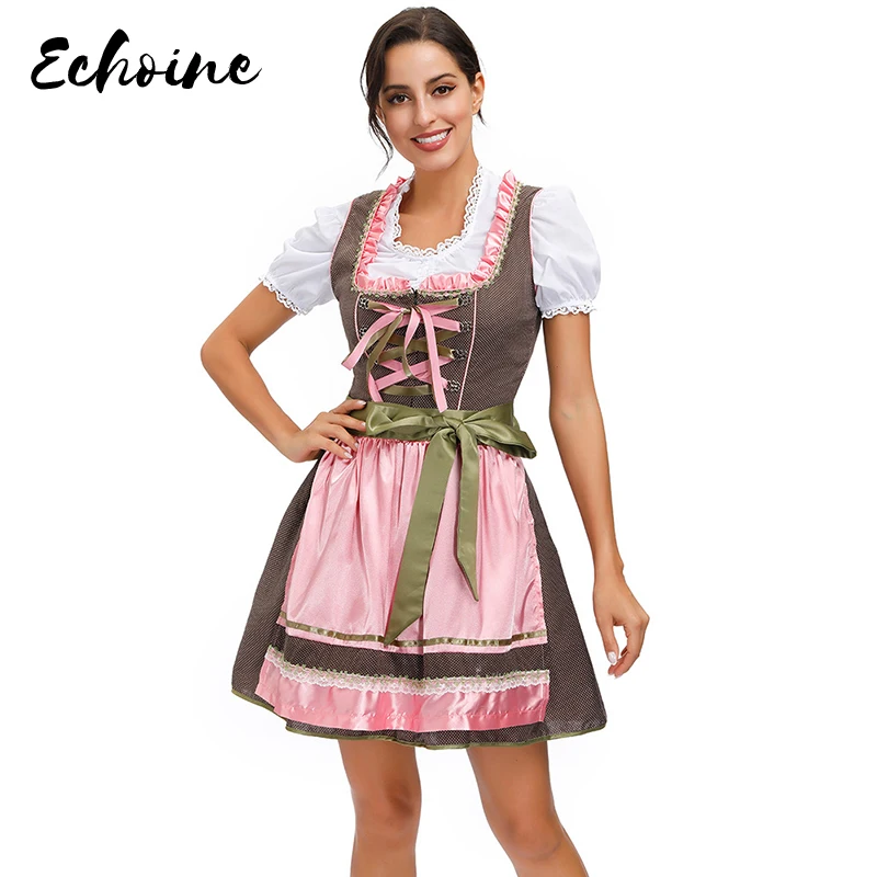 Женские Для женщин официантка в пивном баре немецкий дирндль Октоберфест