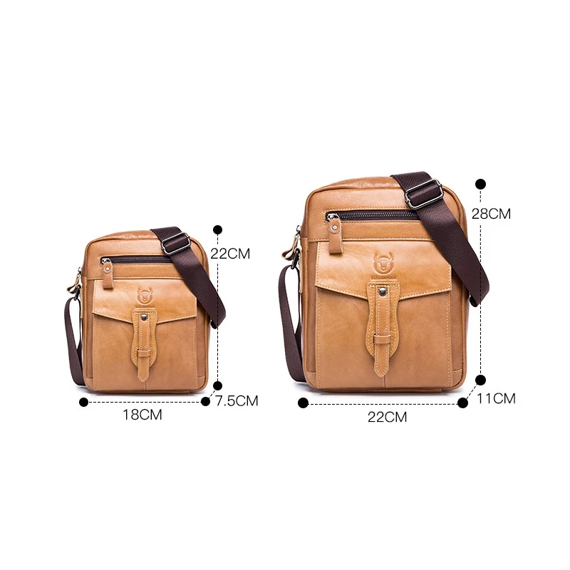 

Bestform Fashion Genuine Leather Men Messenger Bag 2021 New Leisure Cowhide Small Flap Bag Retro Shoulder & Crossbody Bags