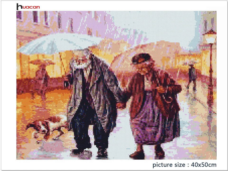 Huacan 5D DIY Diamond Painting Old Couple Full Square Rhinestone Portrait Diamond Embroidery Cross Stitch Mosaic Home Decor