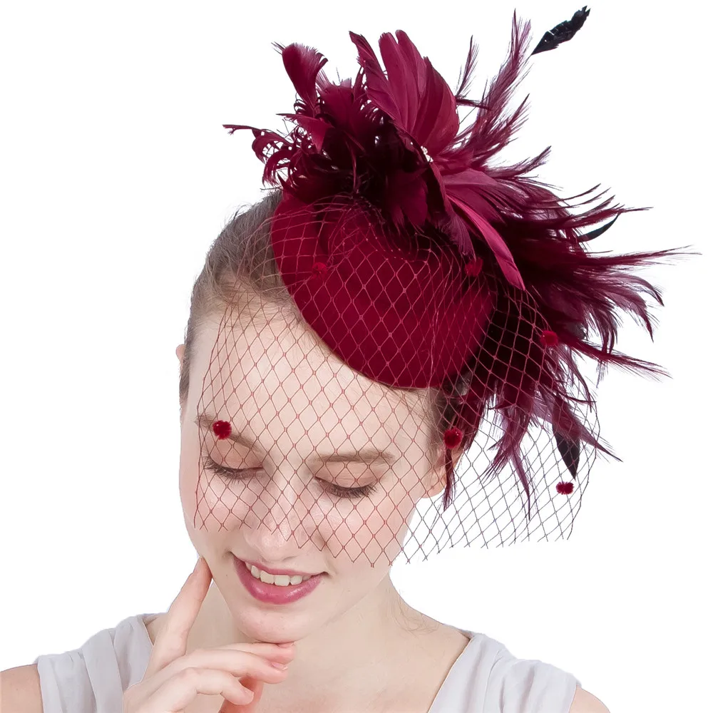 

Kentucky Sinamay Fascinators With Feather Derby Occasion Church Hats Bridal Wedding Party Headpieces NEW ARRIVAL Multiple Colors