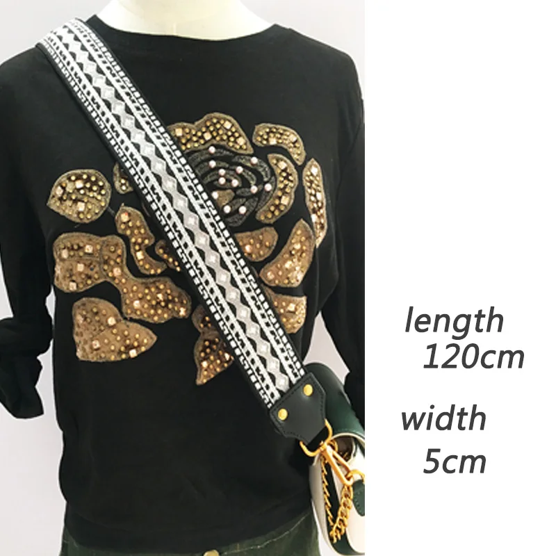 Широкий ремешок для сумки с вышивкой Модный женский сумочки аксессуары сумок