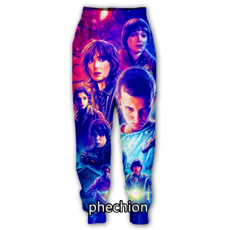 

phechion New Men/Women TV Stranger Things 3D Printed Casual Pants Fashion Streetwear Men Loose Sporting Long Trousers F94