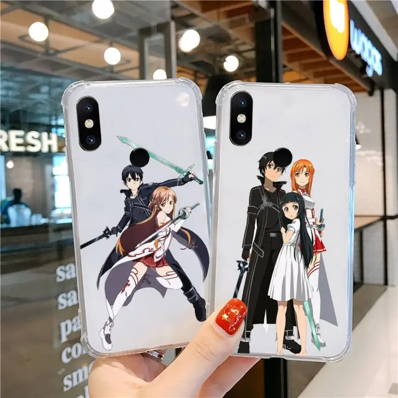 

Sword Art Online SAO Anime Phone Case Transparent For Xiaomi CC 9 11 MAX3 Mix3 MIX2 6X 8 5x 10S 11 10 X SE lite Pro