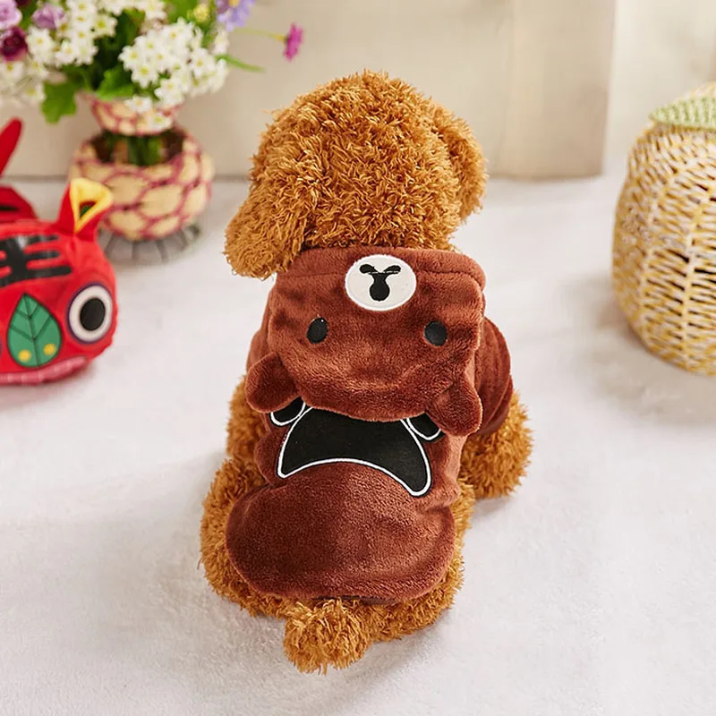 PUOUPUOU зимняя теплая одежда для собак Коралловая флисовая куртка пальто Одежда