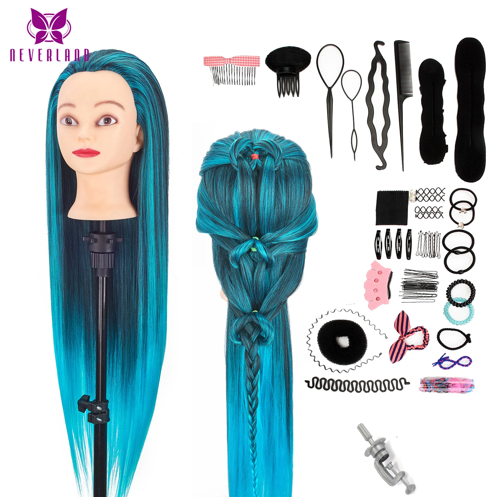 

NEVERLAND 28 Inch Practice head Long Thick Hair Hairdressing Doll Mannequin Head for Hairstyles Braiding Dummy Training Head