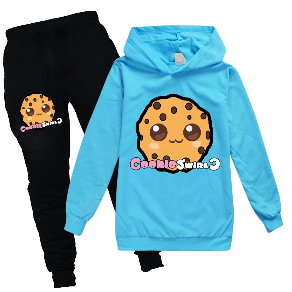 Spring Fashion Boy Hoodie Girl Clothes Children's Clothing Cookie Swirl C Sweaters Suit Kids Clothes BoysTop +Pants 2pcs Set