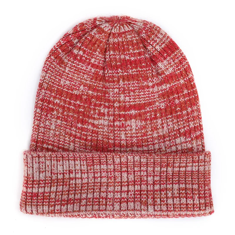 Wine Fashion woman variegated knit hat autumn and winter warm high quality cotton hat Innocent cap ladies casual ski mask peas - Цвет: Wine