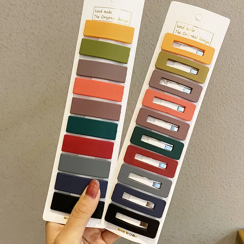 Заколки для волос женские разноцветные матовые 10 шт./компл. |