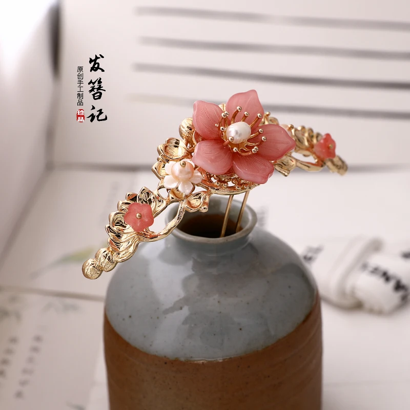 Китайская шпилька для волос корона Хрустальный цветок костюм ханьфу повязка на