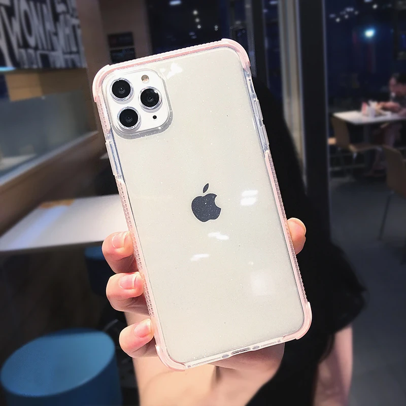 Противоударный блестящий чехол для телефона iPhone 13 12 11 Pro Max XR X XS 8 7 Plus 12Mini