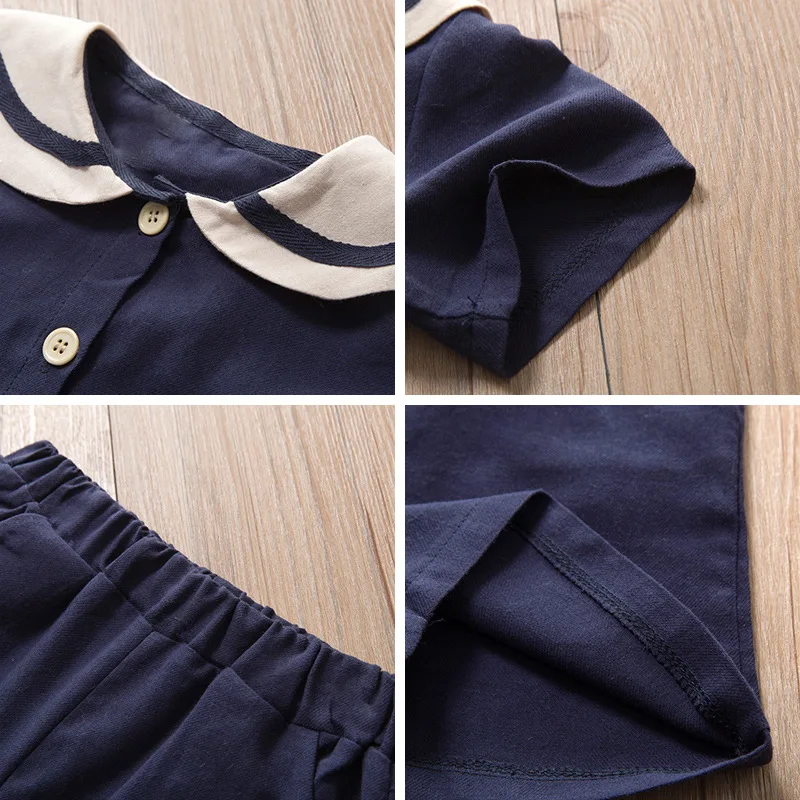 Детский комплект для маленьких девочек и мальчиков в морском стиле с рисунком