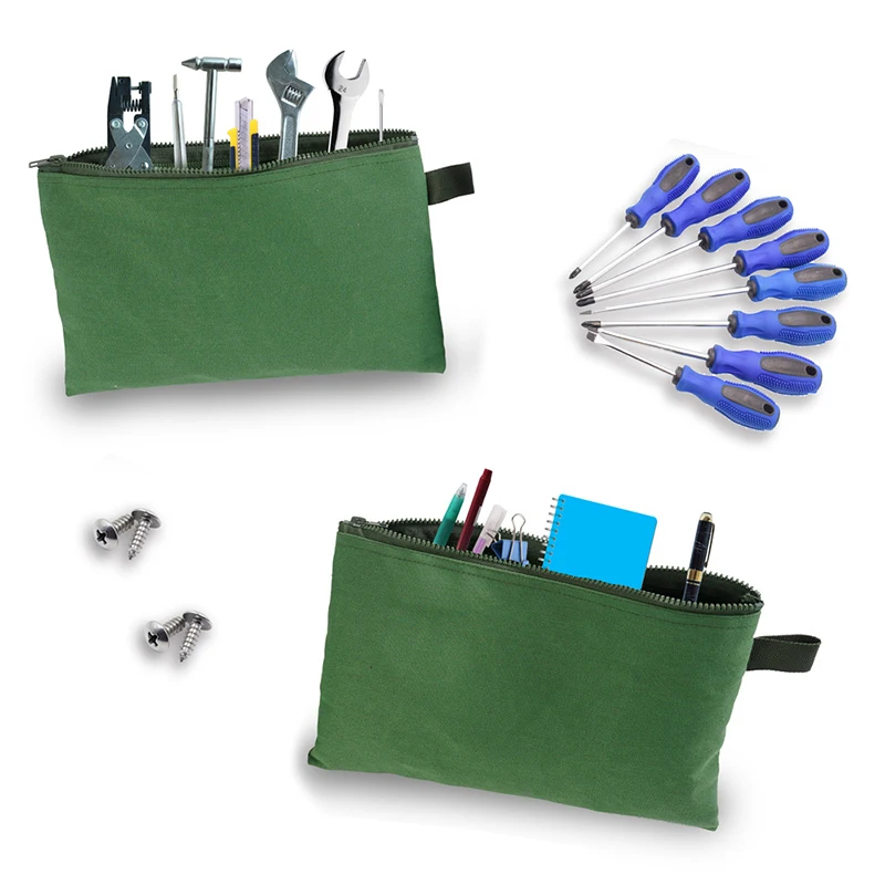 

Hardware Tools Zip Storage Bags Canvas Cloth Small Tool Bag Screws Nails Drill Bit Metal Parts Organizer Pouch Bag Case