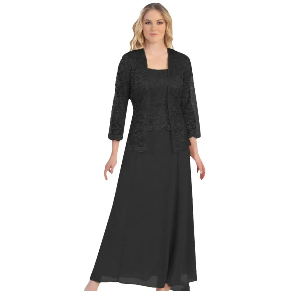 Robe De Soiree кружевной топ шифоновое длинное вечернее платье с курткой длинными