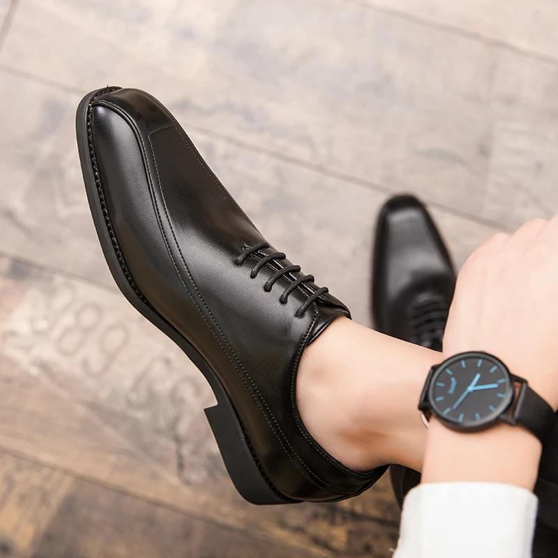 Fashion business Patent Leather 2020 Oxford Shoes For Men wedding Pointed Toe British Comfortable Business Big Size 38-48 | Обувь