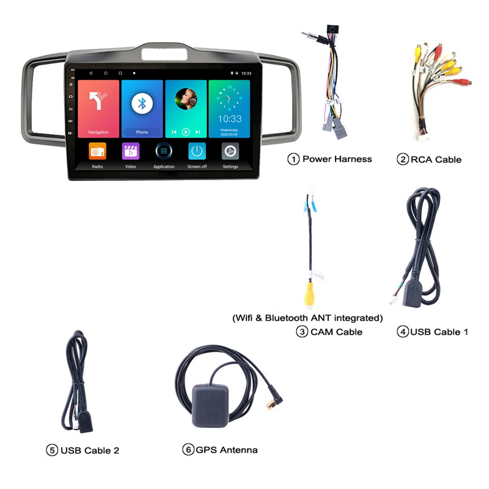 

Eastereggs 10.1 Inch 2 din Adroid 8.1 Car Radio Stereo WIFI GPS Navigation Multimedia Player head unit For Honda freed 2008-2016