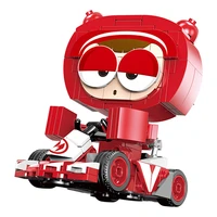 xingbao new kart racing series 341pcs red speed racing drift car set with bazzi doll building blocks moc bricks educational toys