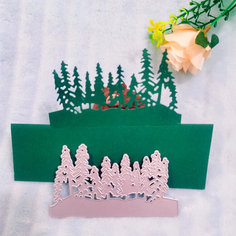 Рождественская елка лес металлический Трафаретный вырубной Штамп для DIY