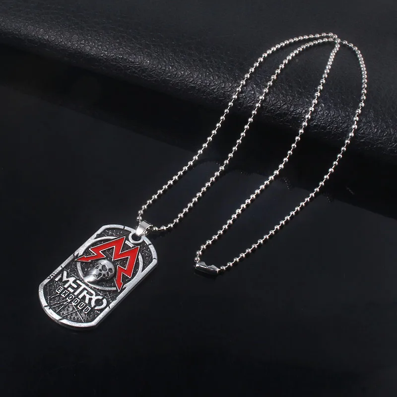 

SG High Quality Game Metro Exodus 2033 Necklaces Pendants Dog Tag Skull Metal Keyring Choker For Women Men Souvenir Jewelry