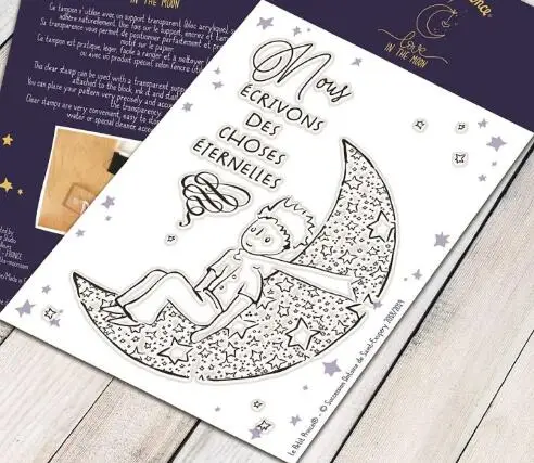 Французский/мальчик/луна прозрачный силиконовый штамп/уплотнение для DIY