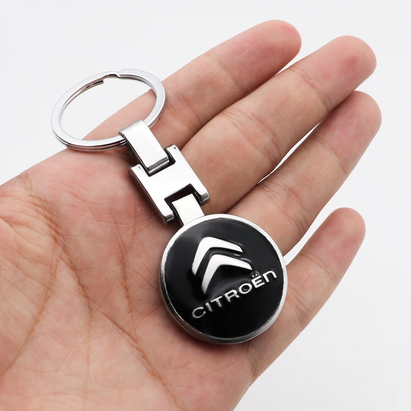 

Car metal double-sided 3D logo keychain key ring car accessories for Citroen-C1 C3 C5 C6 BX CX GT C4Cactus C4PICASSO C-Zero