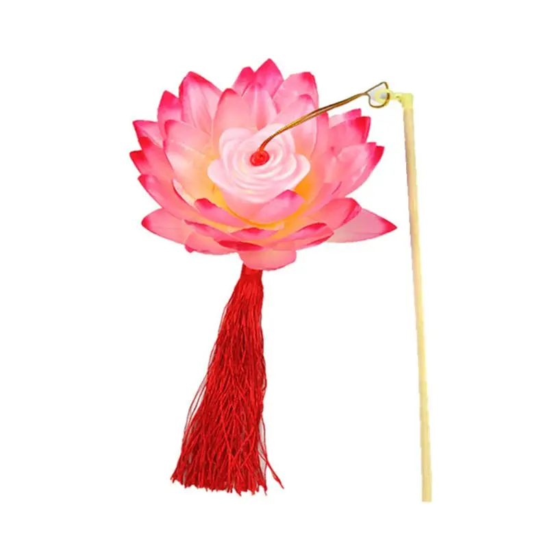 

Portable Amazing Blossom Lotus Flower Light Lamp Party Glowing Lanterns For Mid-Autumn Festival Gift Dancing Props D7WE