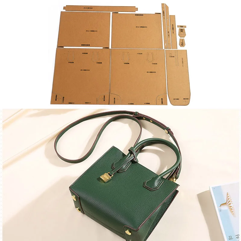 1 комплект жесткий крафт бумажный трафарет шаблон для DIY кожа ручной работы ремесло дамская сумка на плечо сумка посыльного шитья узор