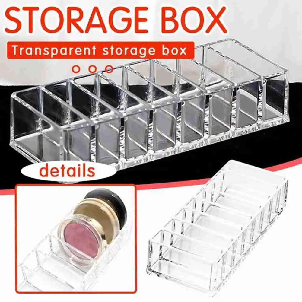 

Acrylic Cosmetic Storage Box 8 8-bit Makeup Powder Box Eyeshadow Box New Transparent Storage Box