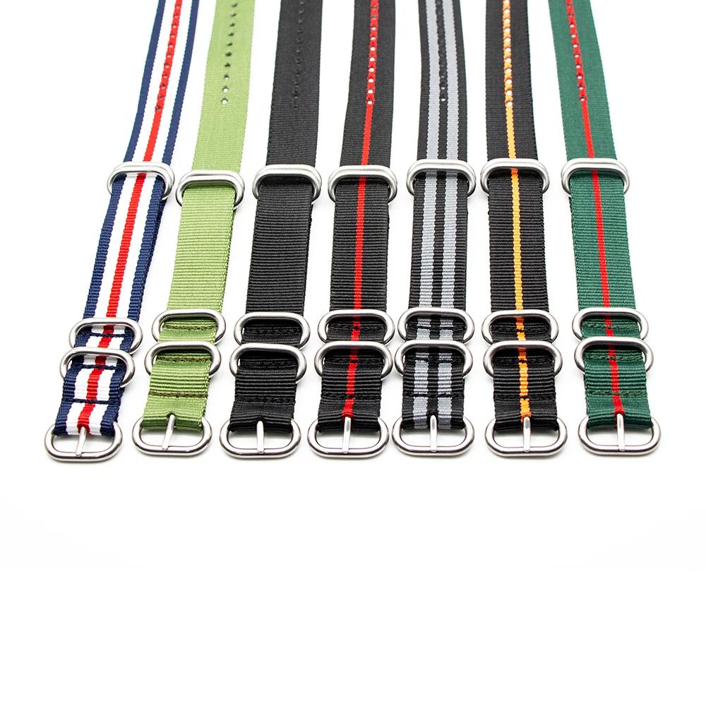 

Fashion Watchband Nylon Watch Accessories For 18MM 20MM 22MM 24MM Strap Durable Stainless Steel Ring Buckle Replace Straps