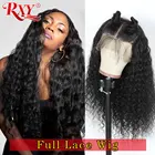 Перуанские волнистые парики RXY, предварительно выщипанные 360 человеческие волосы на сетке, эритробесклеевые полноразмерные парики на сетке для черных женщин, Реми