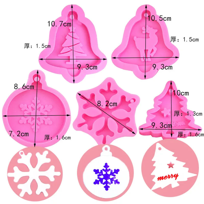Снежинка Лось дерево помадка торт Силиконовая Форма рождественские украшения