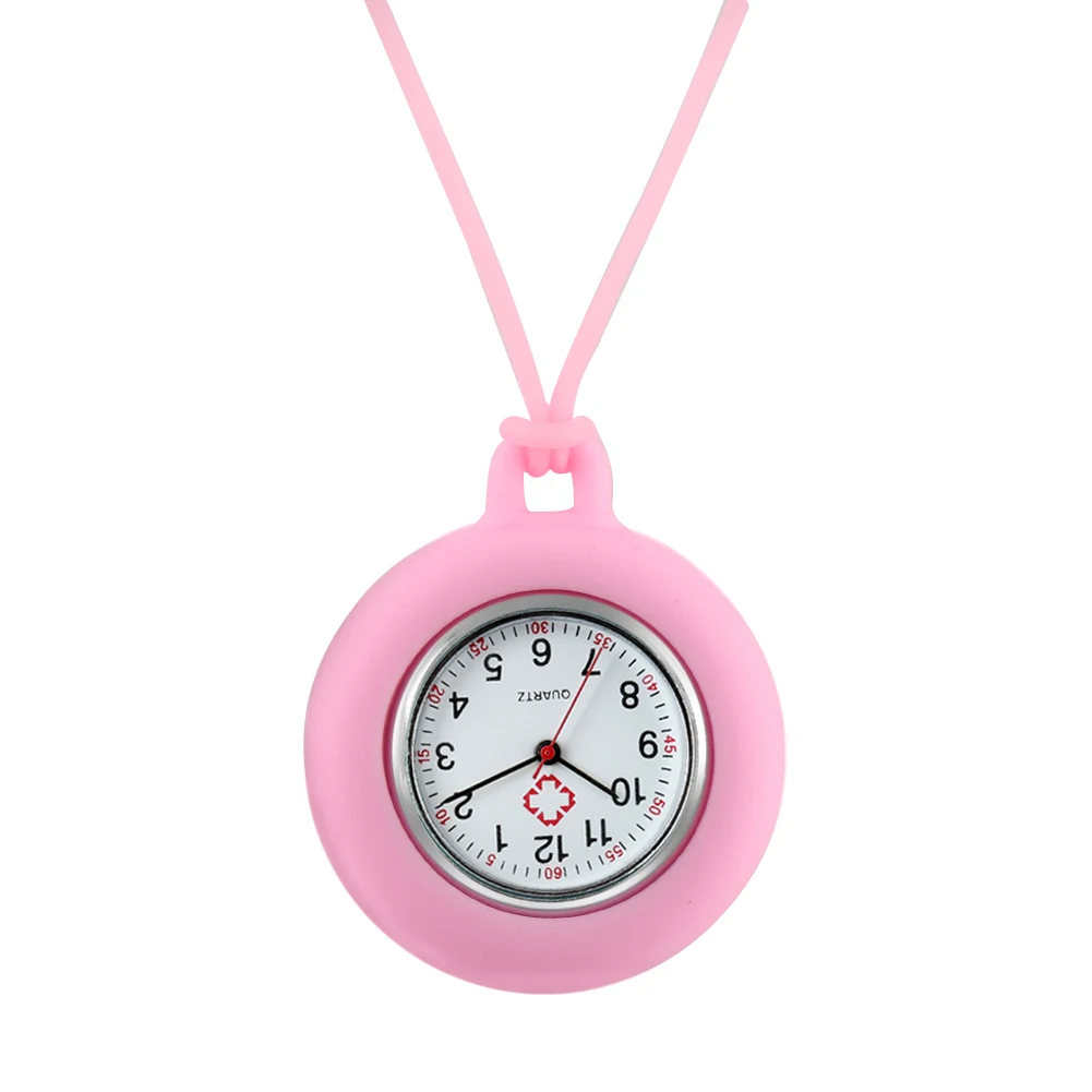 Популярные силиконовые карманные часы медсестры с арабскими цифрами и круглым