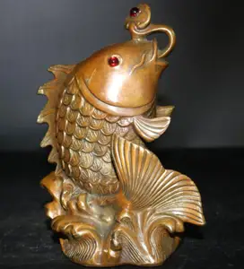 China brass Wishful fish crafts statue