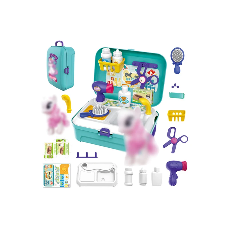 

Children'S Play House Toy Kitchen Shop Makeup Tool Set Play House Suitcase Birthday Gifts Makeup Tools Girls Beauty Set