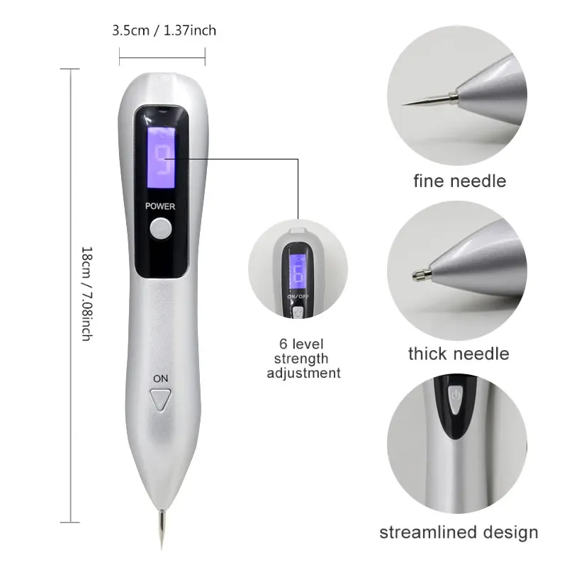 

Laser Plasma Pen 9 Level Lcd Moles Freckle Dark Spot Remover Led Lighting Laser Skin Care Point Pen Tattoo Removal