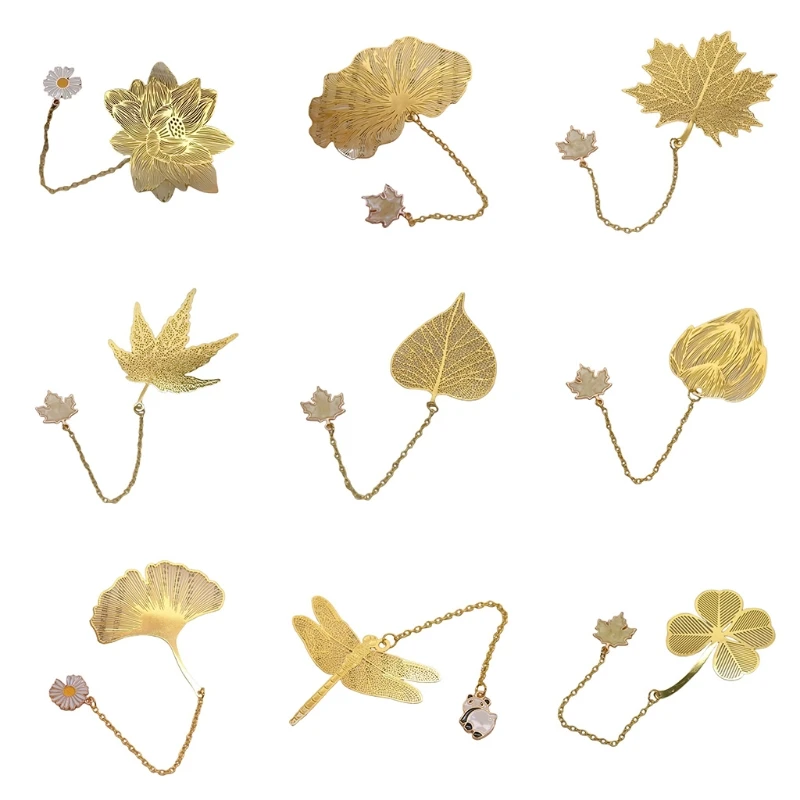 

Dragonfly Leaf Brass Metal Bookmark Literature Art Students Supplies for Books Teacher Gifts