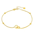 Двойное кольцо из 18-каратного золота, женский браслет с логотипом Au750 из настоящего золота, Модный высококачественный браслет, подарок для девушки, современный стиль, Изящные Ювелирные изделия