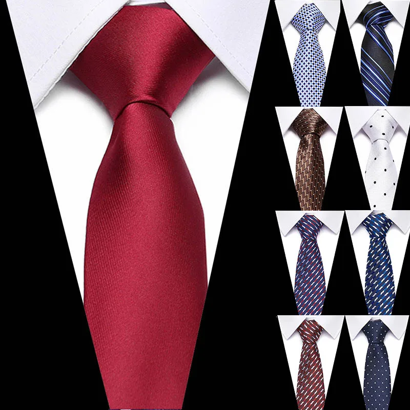 

New Fashion Accessories Necktie High Quality 7.5cm Men's Ties for Suit Business Wedding Casual Navy Black Red Pink Blue Tie