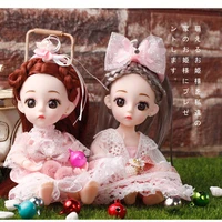 doll toys for children bjd mini doll fashion clothes with exquisite box diy dress up dolls for girls holiday gift 16cm 2pcs
