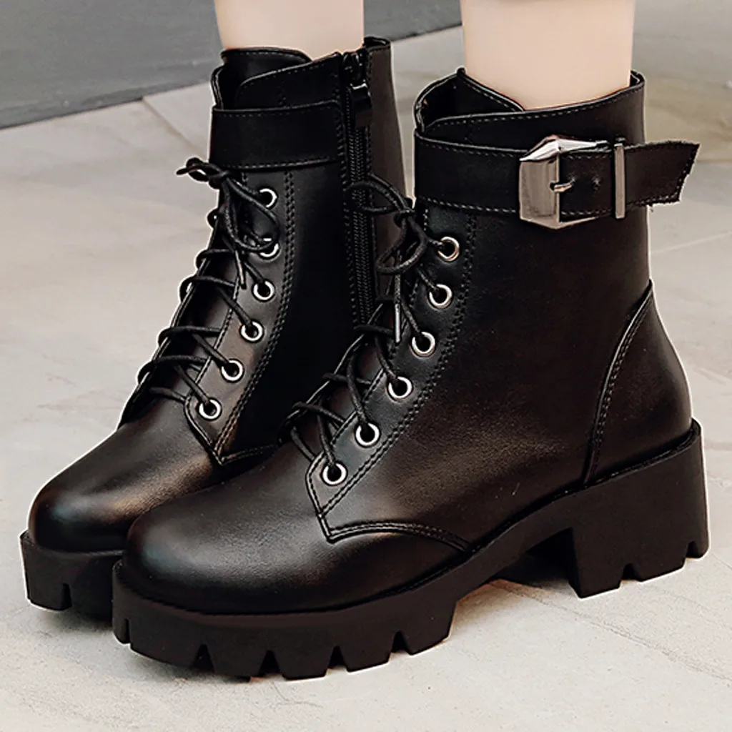 SAGACE/Модные женские ботинки Сезон осень-зима Повседневные в байкерском стиле для