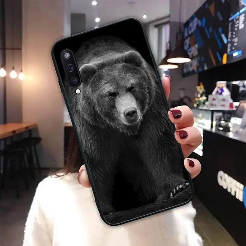 

Brown Black Bear Black Silicone Cover Case For Samsung Galaxy M 30S A6 A7 2017 2018 A10 A20 E A30S A40 A50 A70 A80 Funda