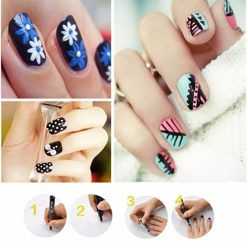 16 цветов 3D маркер для ногтей ручка акварельная кисть сделай сам художественный