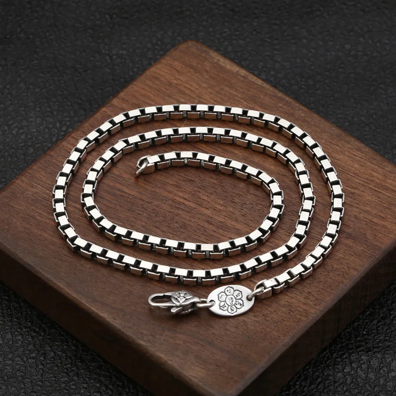 Женское мужское ожерелье с подвеской 100% Настоящее серебро 925 пробы 3 мм Толстая