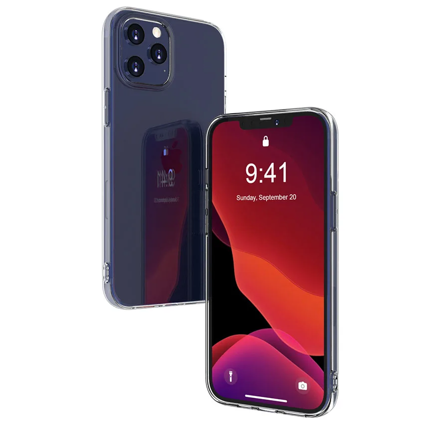 Мягкий прозрачный чехол из ТПУ для телефона iPhone 12 Mini 11 Pro Max 12Pro 11Pro X XR XS 7 8 Plus SE 2020 6S